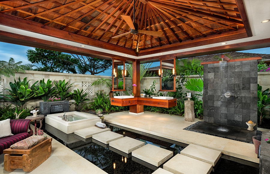 Gorgeous-tropical-outdoor-bathroom-with-spa-styled-brilliance